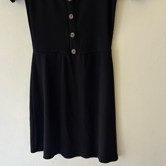 Reformation Black Mini Dress with Button Detail - Picture 8 of 15